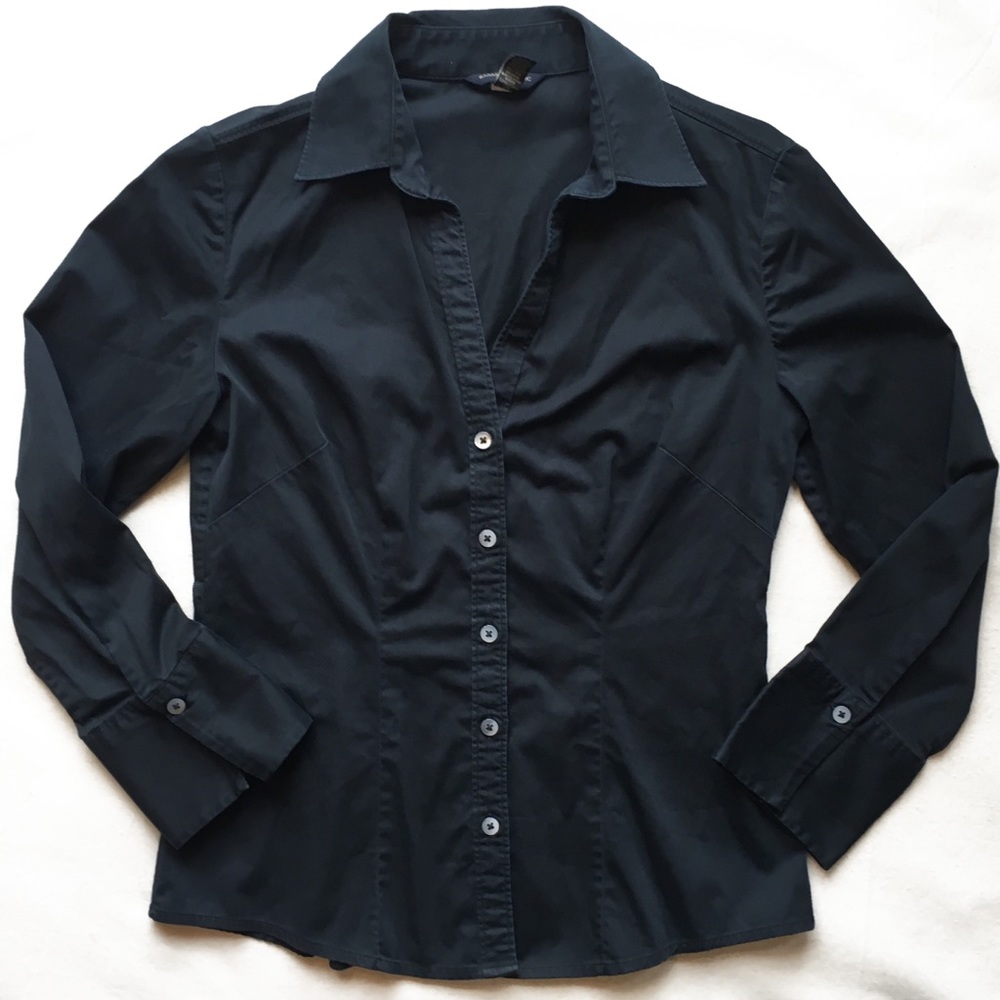 Banana Republic Non-Iron Stretch Blouse, Black